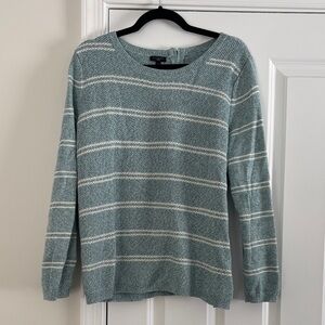 Talbots Blue and White Knit Sweater